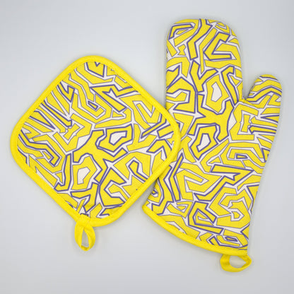 Squiggles: Fun Cotton Oven Mitt and Pot Holde