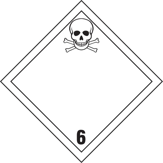 Toxic Materials TDG Placard, Plastic