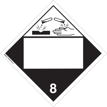 Corrosive Materials TDG Placard, Plastic