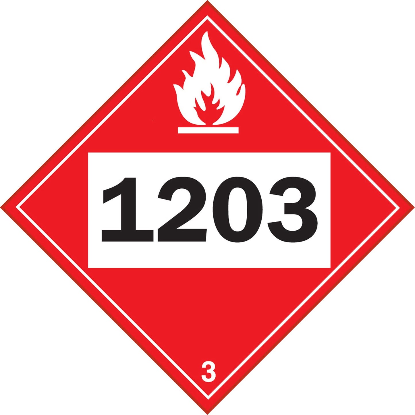 1203 Gasohol & Gasoline Flammable Liquid TDG Placard, Adhesive Vinyl