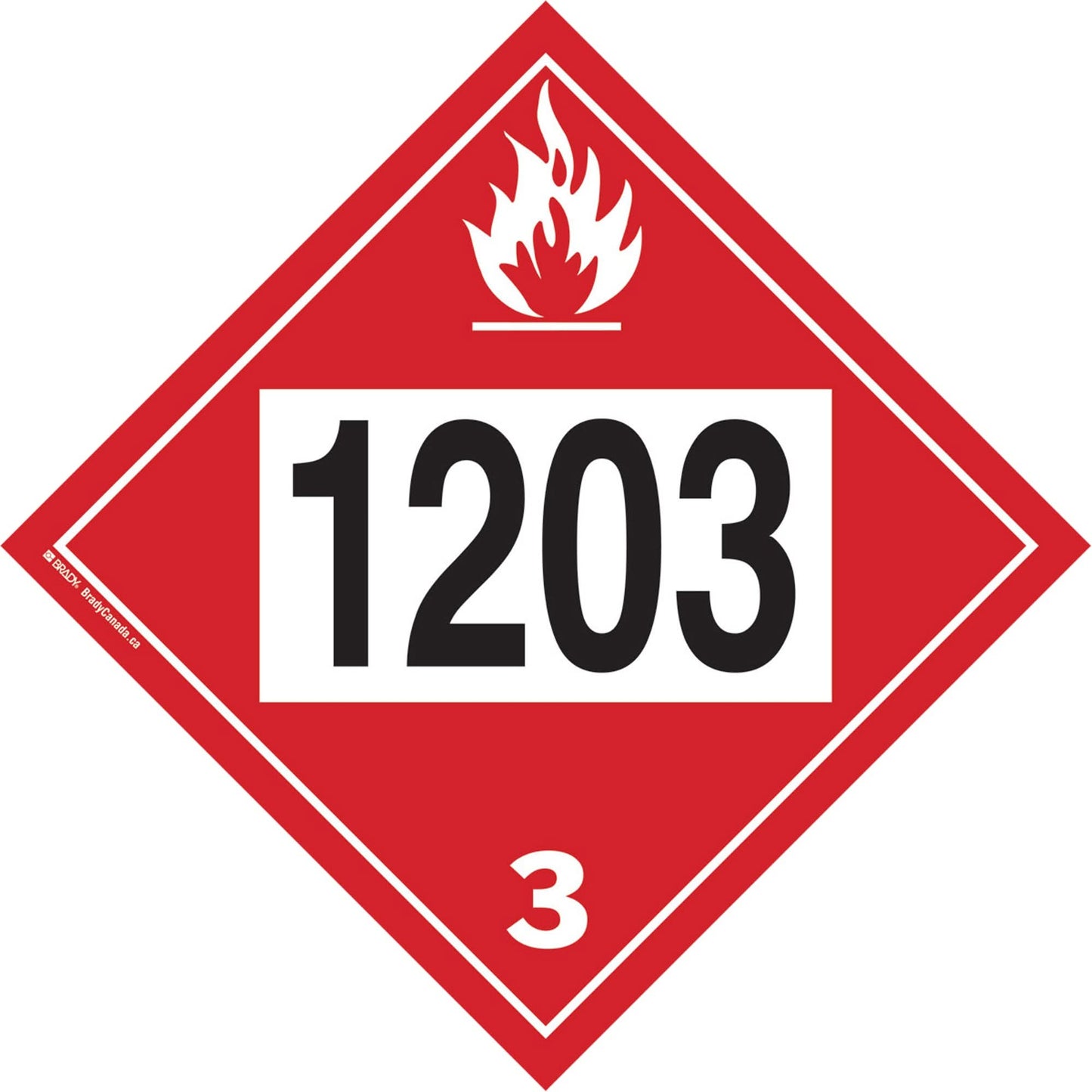 Placard 1203 Gasohol et essence, liquide inflammable, en plastique (TMD)