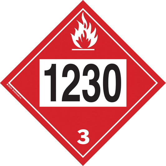 1230 Methanol Fiche de signalisation TMD, plastique