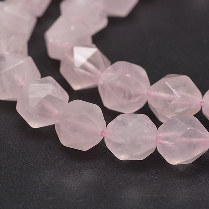 Rose Quartz Star Cut Gemstone Bead