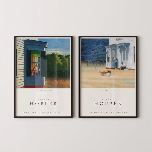 Lot d'affiches d'exposition Edward Hopper : Cape Cod Morning et Evening