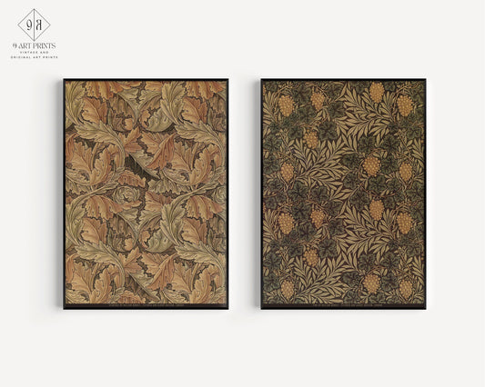 DÉCLARATION DUO Imprimés William Morris - Acanthus et Vine | Motifs botaniques vintage disponibles encadrés