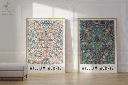 William Morris Prints: Botanical Art, Spring Thicket & Lily (Framed)