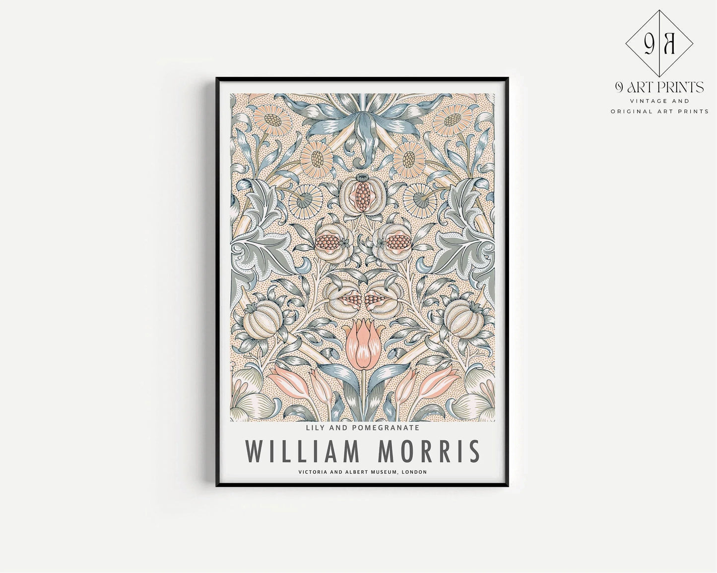 William Morris Prints: Botanical Art, Spring Thicket & Lily (Framed)