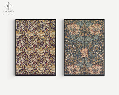 William Morris Prints: Vintage Botanical Art Duo, Framed Option