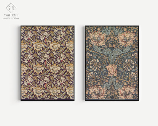 Impressions William Morris : Duo d'art botanique vintage, option encadrée