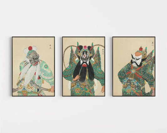 STATEMENT TRIO Peking Opera Art | Classic Chinese Art available framed