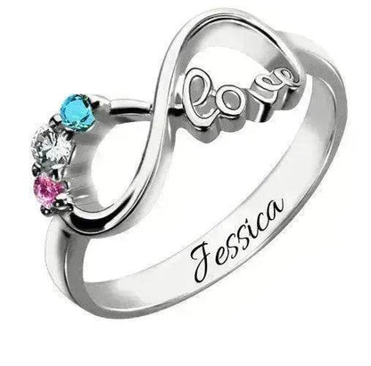 Sterling Silver Infinity Ring Jewelry Personalized Name Custom Ring