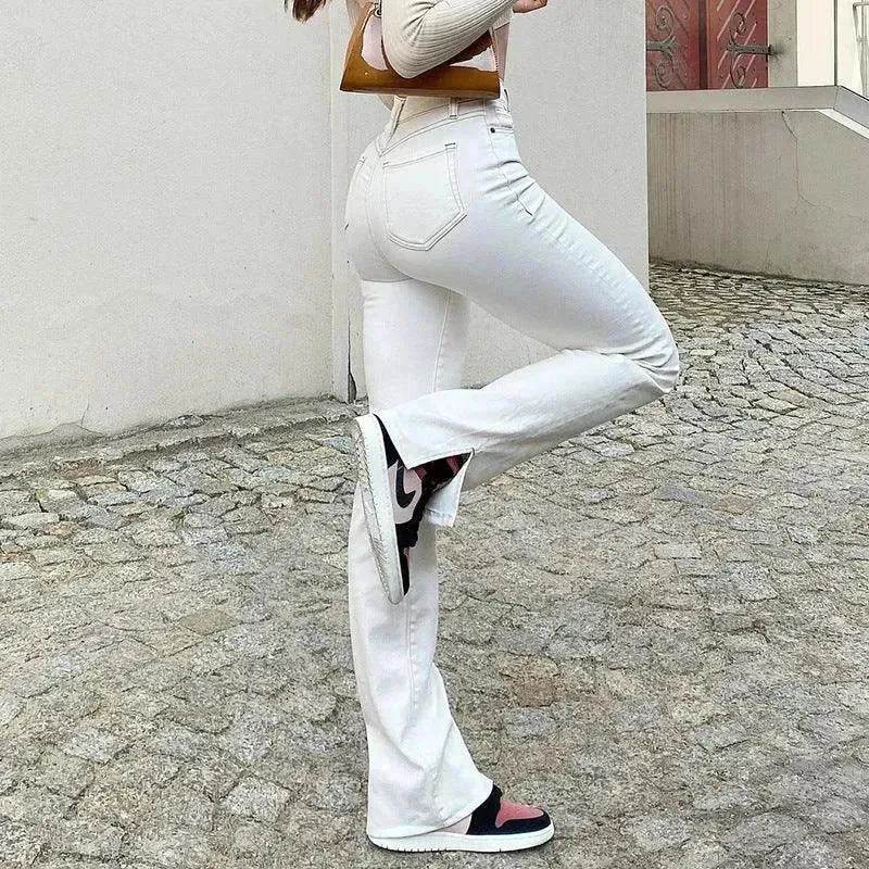 Street High Waist Slimming Denim Trousers Women