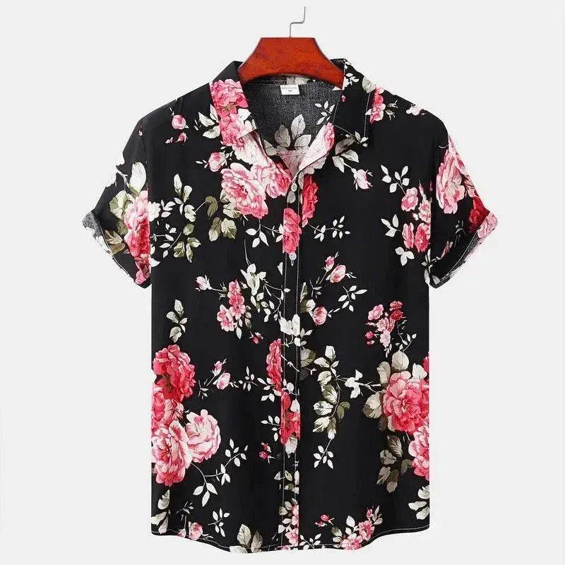 Chemise hawaïenne à manches courtes pour homme, imprimée en 3D