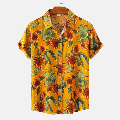 Chemise hawaïenne à manches courtes pour homme, imprimée en 3D