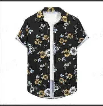 Chemise hawaïenne à manches courtes pour homme, imprimée en 3D