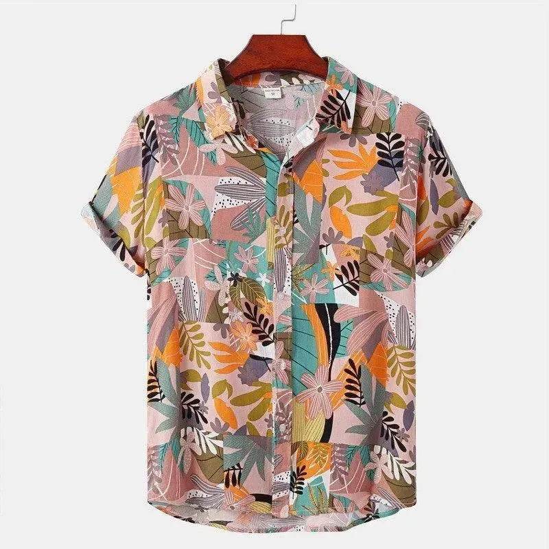 Chemise hawaïenne à manches courtes pour homme, imprimée en 3D