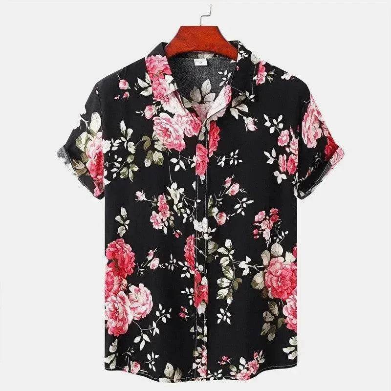 Chemise hawaïenne à manches courtes pour homme, imprimée en 3D