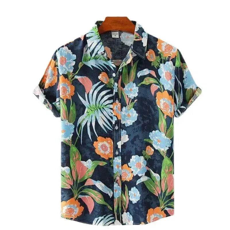 Chemise hawaïenne à manches courtes pour homme, imprimée en 3D