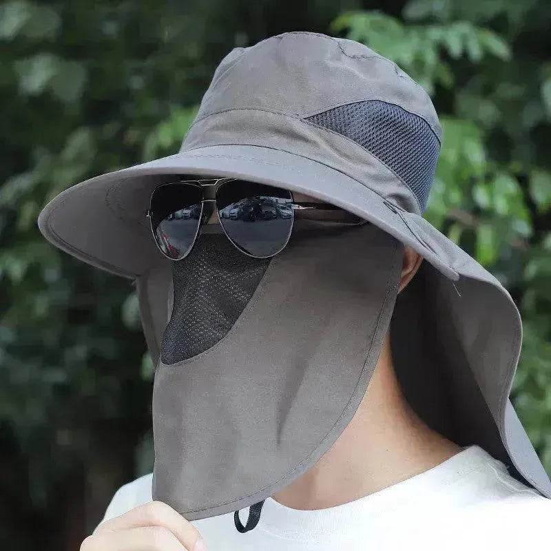 Summer Sunhat Men's Sun Protection Hat With Shawl And Neck Protection Design Breathable Anti-UV And Insect-proof Hiking Fishing Hat Outdoor