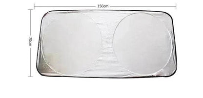 Sun block coated silver cloth material double circle