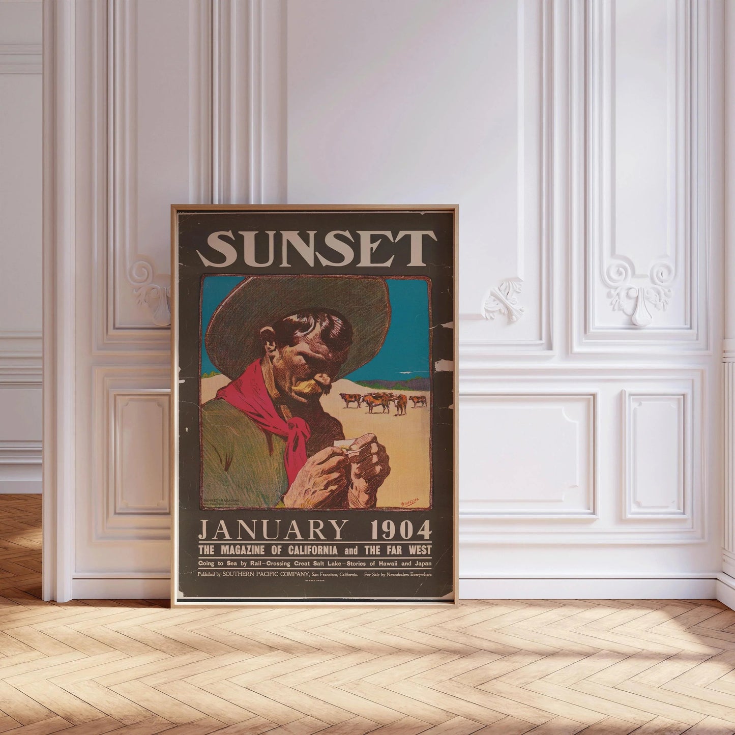 Impression giclée Cow-boy Vintage : Couverture de magazine Sunset, Maynard Dixon American West