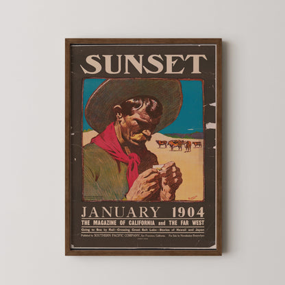 Impression giclée Cow-boy Vintage : Couverture de magazine Sunset, Maynard Dixon American West