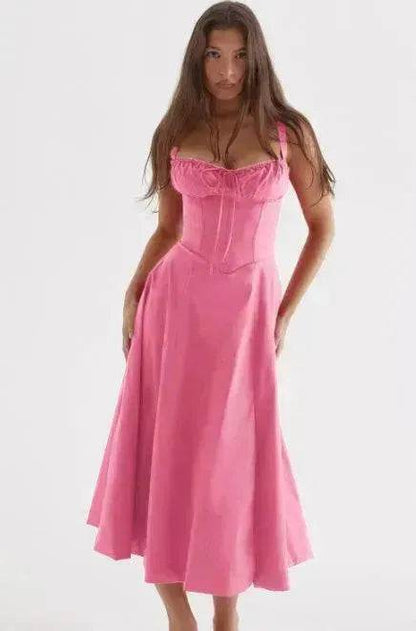 Suspender Dress Summer Elegant Low-cut Slim Backless Sling Dress For Women Clothing Party Evening