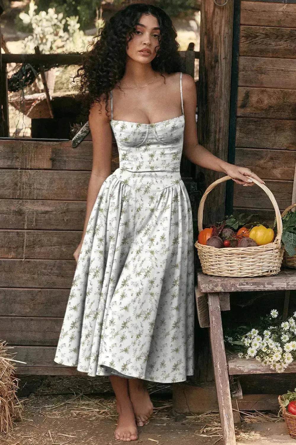 Suspender Dress Summer Elegant Low-cut Slim Backless Sling Dress For Women Clothing Party Evening