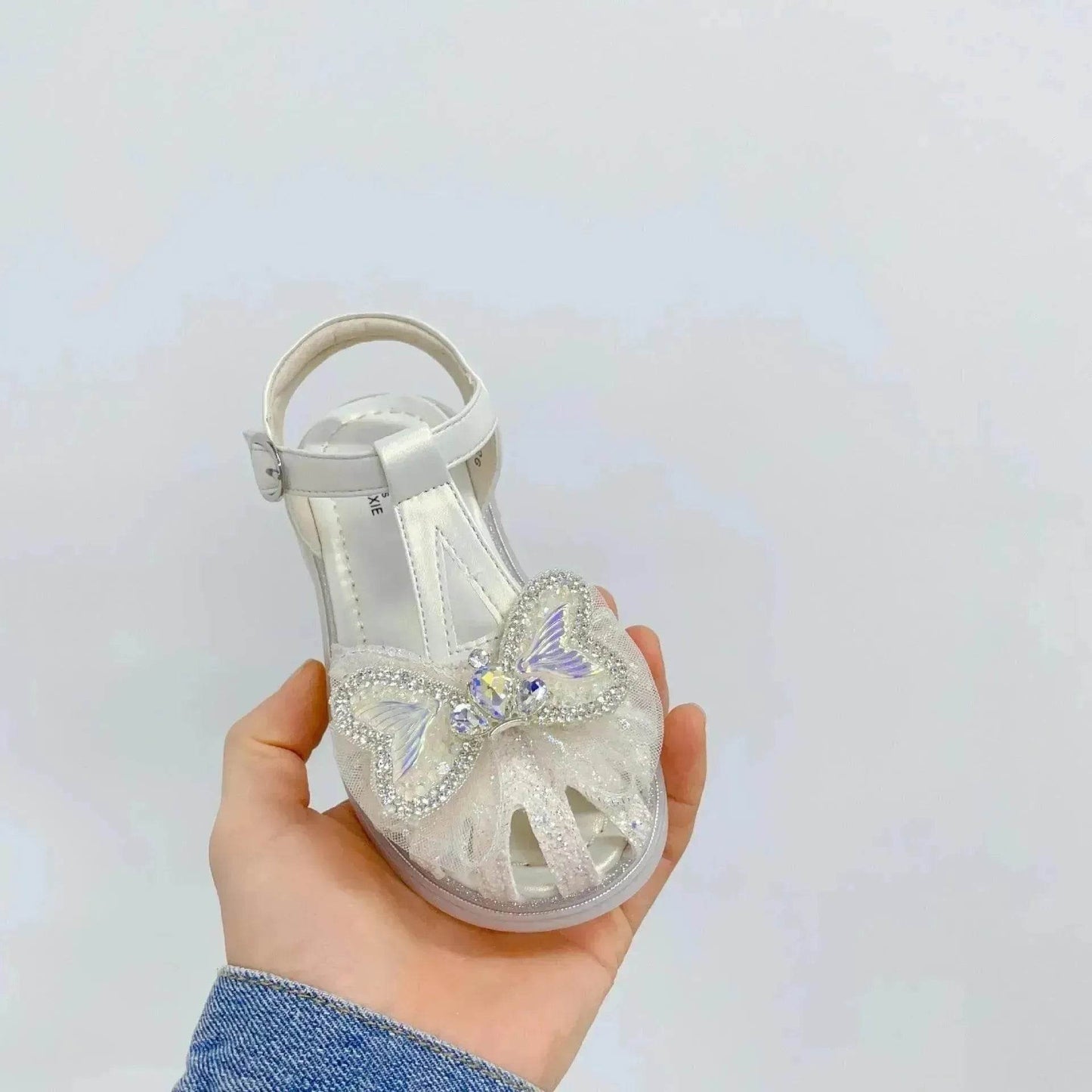 Sweet Western Style Mermaid Tail Bowknot Baby Hollow Out Bird's Nest Sandal
