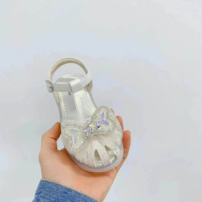 Sweet Western Style Mermaid Tail Bowknot Baby Hollow Out Bird's Nest Sandal