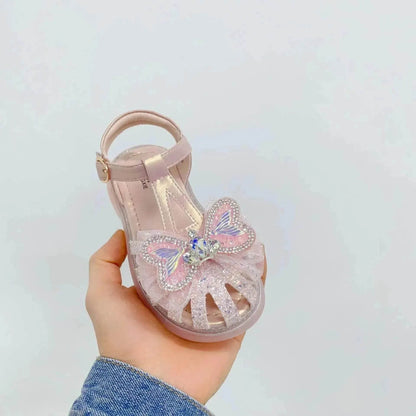 Sweet Western Style Mermaid Tail Bowknot Baby Hollow Out Bird's Nest Sandal