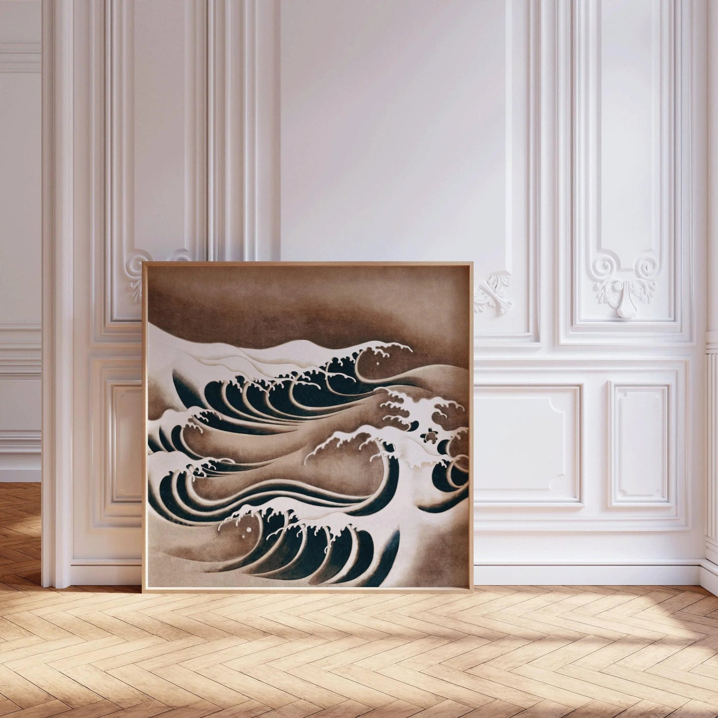 Estampe d'art Vagues japonaises : Giclée vintage Vagues de l'océan (1x1)