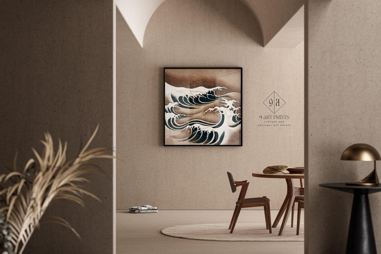Estampe d'art Vagues japonaises : Giclée vintage Vagues de l'océan (1x1)