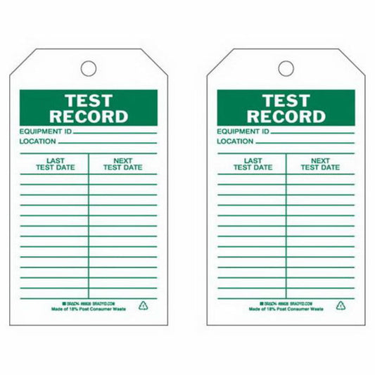 Test Record Tags, Polyester, 4" W x 7" H, English