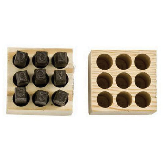 Number Steel Stamp Punch Set, # 4/6/3/2/1/8/9/7/5, 1/4"