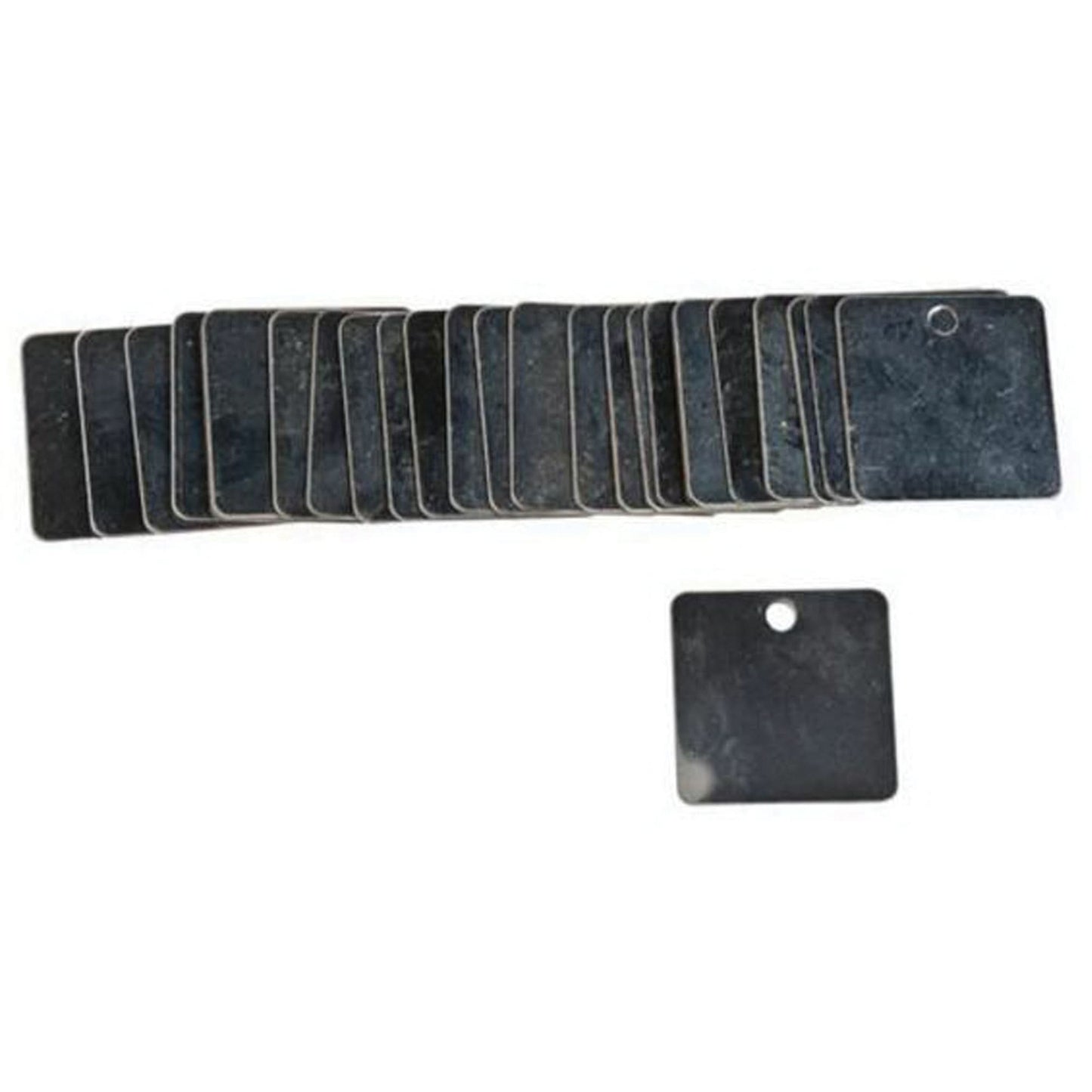 Blank Square Valve Tags, Steel, 1-1/2" W x 1-1/2" H