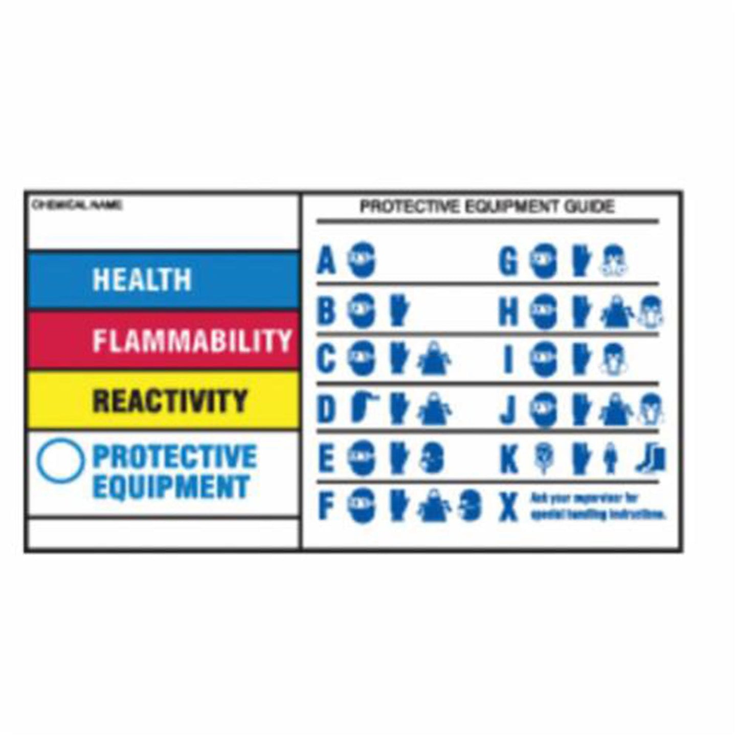 Protective Equipment Labels, Polyester, Sheet, 7" L x 4" W
