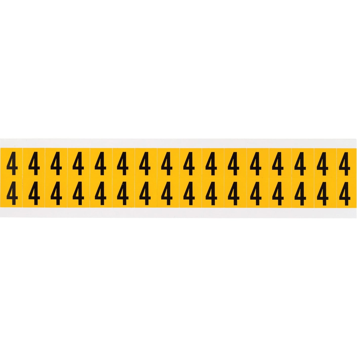 Individual Number and Letter Labels, 4, 5/8" H, Black on Yellow