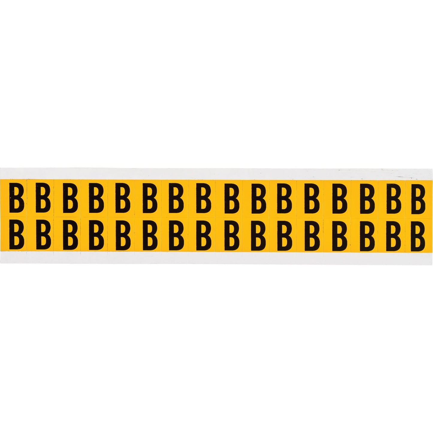 Individual Number and Letter Labels, B, 5/8" H, Black on Yellow