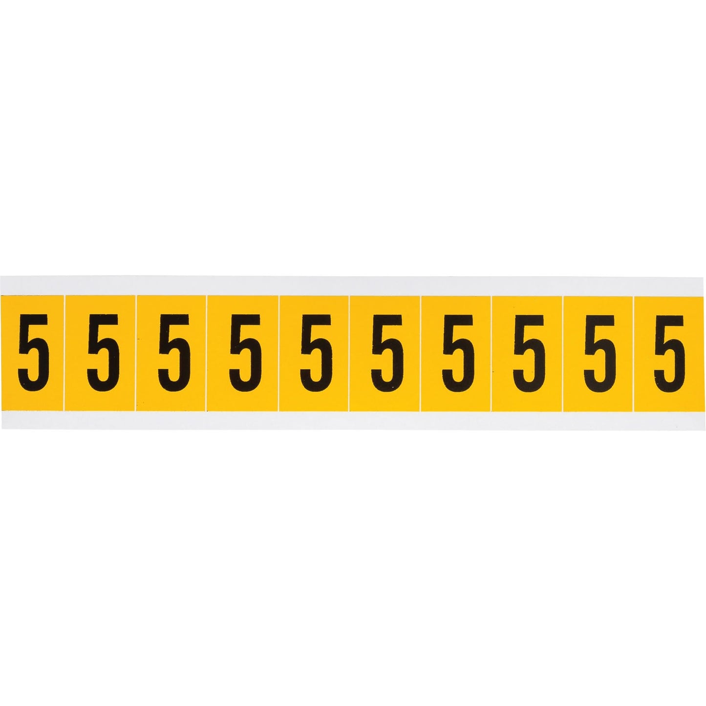 Individual Number and Letter Labels, 5, 1" H, Black on Yellow