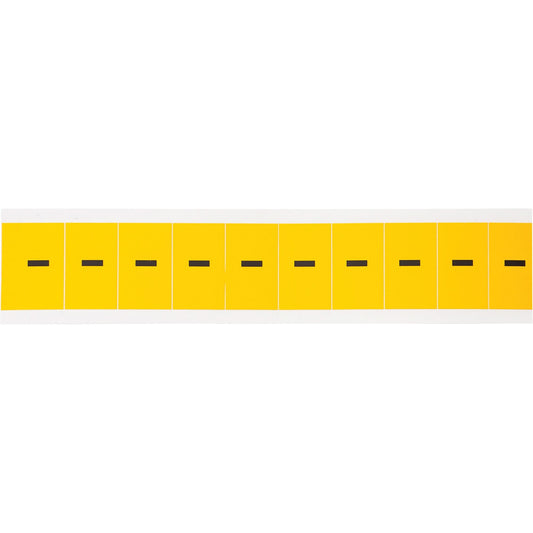 Individual Number & Letter Labels, Dash (-), 1" H, Black on Yellow