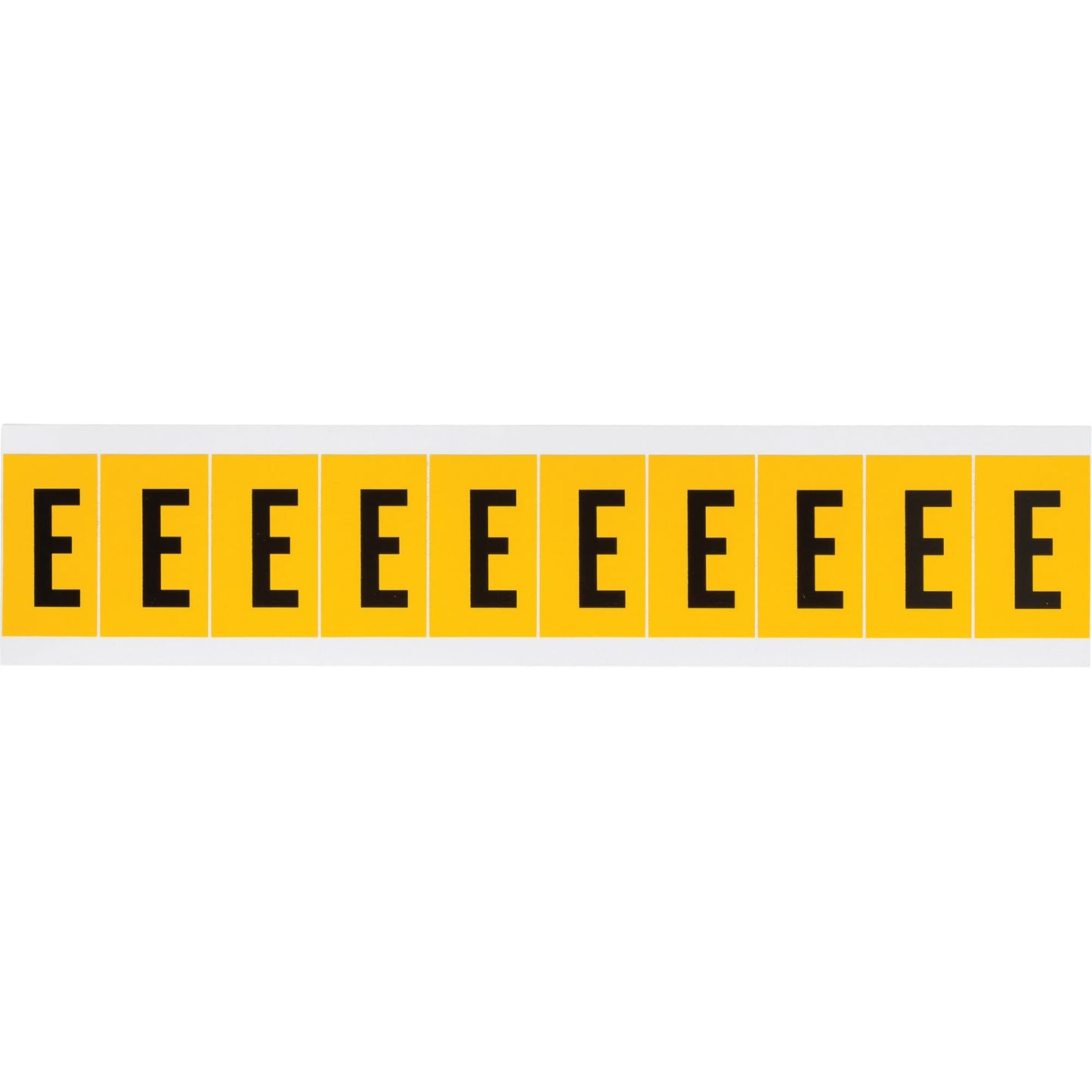 Individual Number and Letter Labels, E, 1" H, Black on Yellow