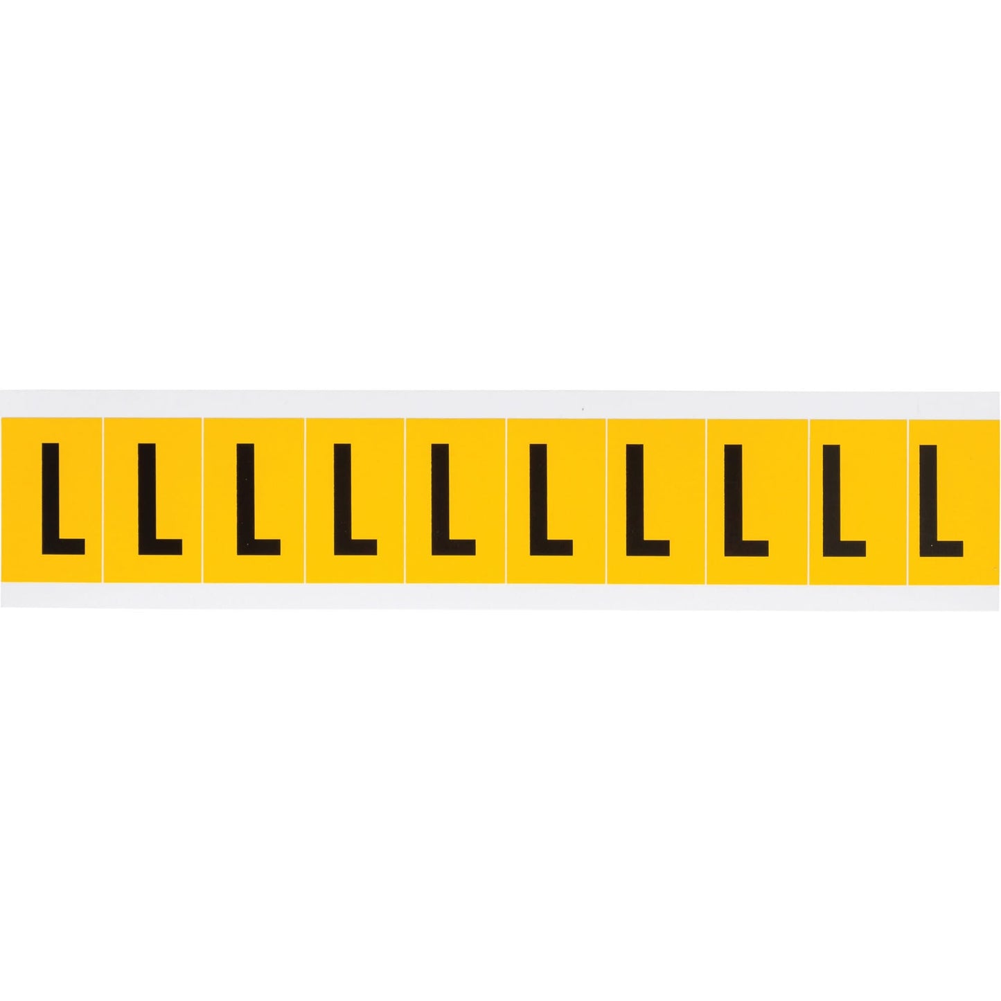 Individual Number and Letter Labels, L, 1" H, Black on Yellow