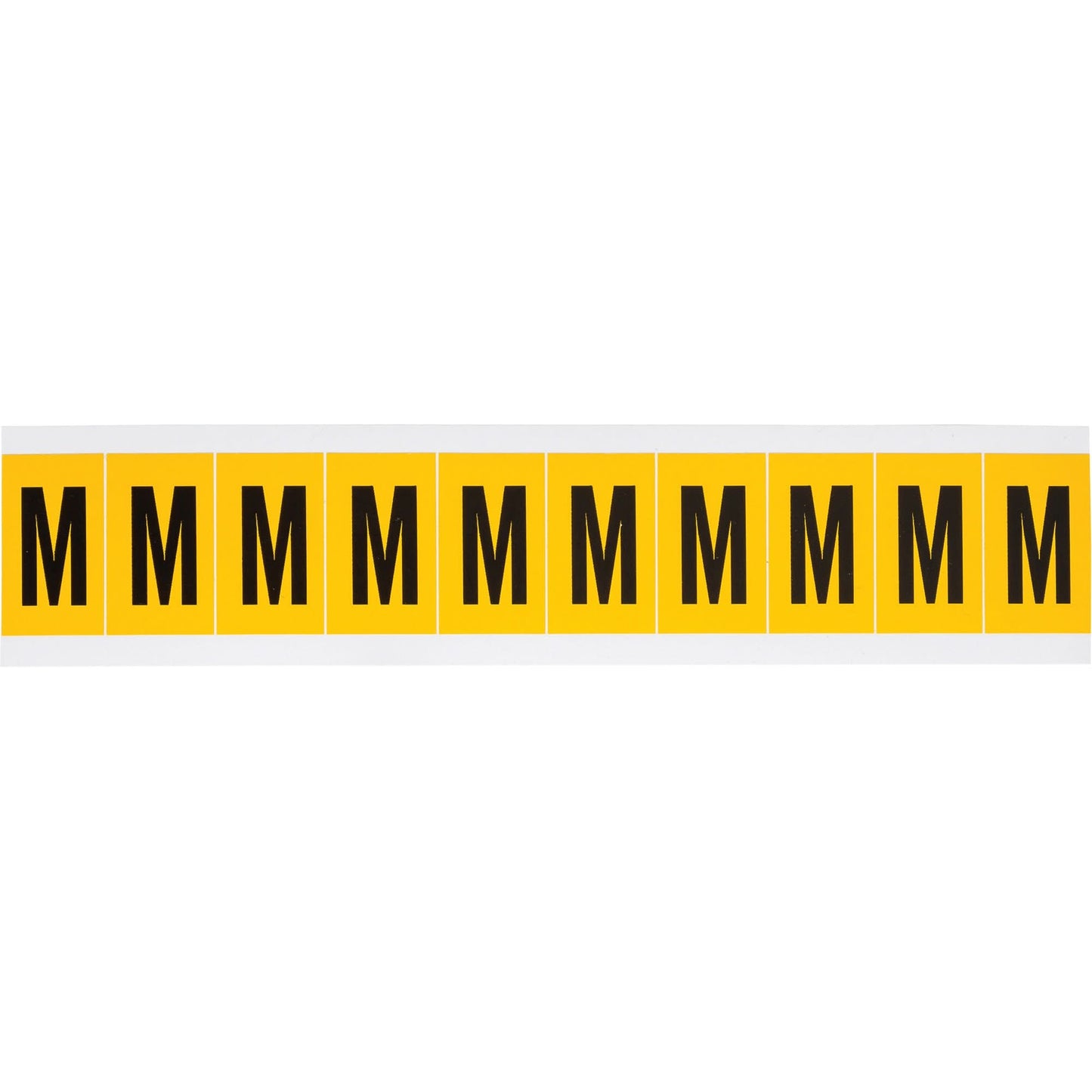 Individual Number & Letter Labels, M, 1" H, Black on Yellow