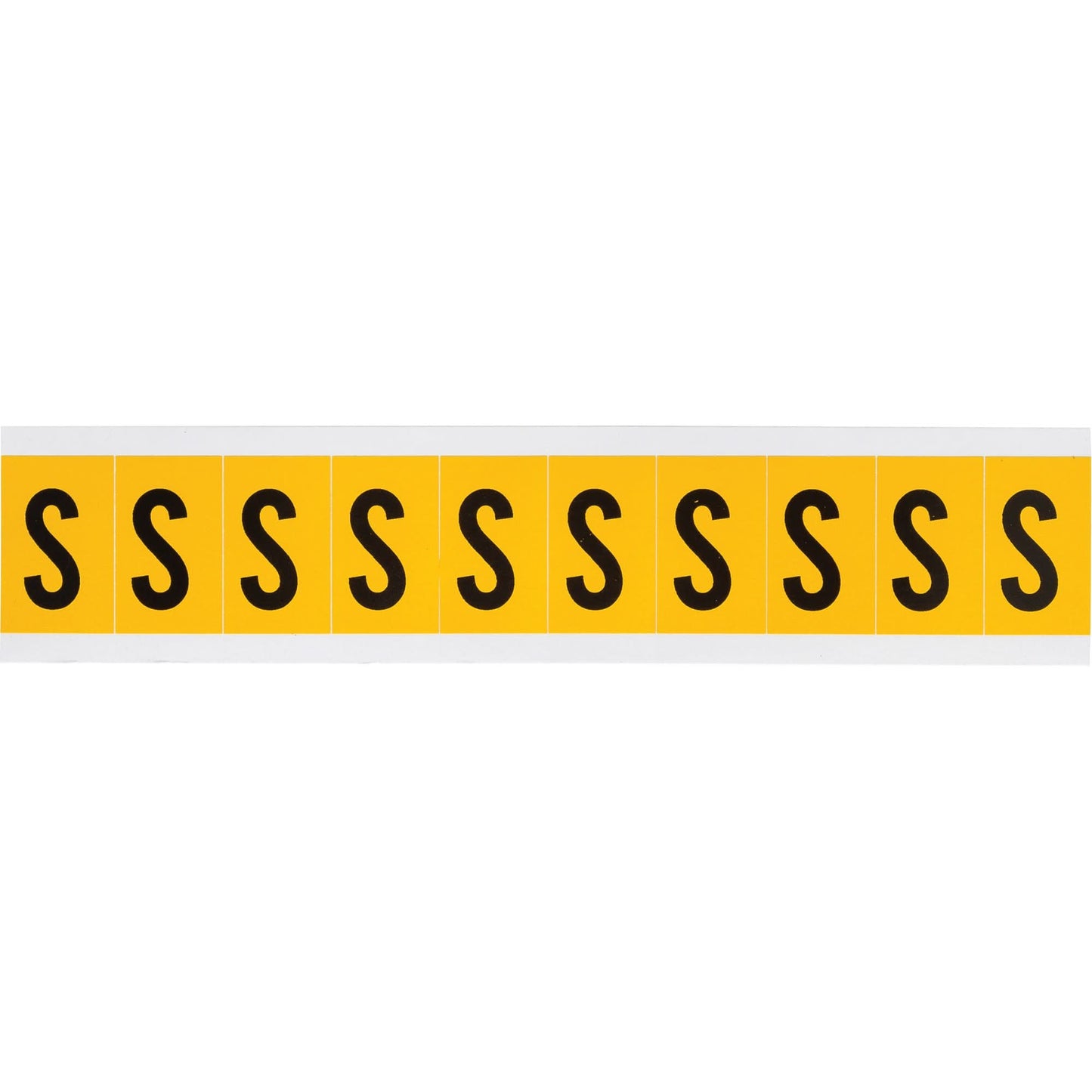 Individual Number & Letter Labels, S, 1" H, Black on Yellow