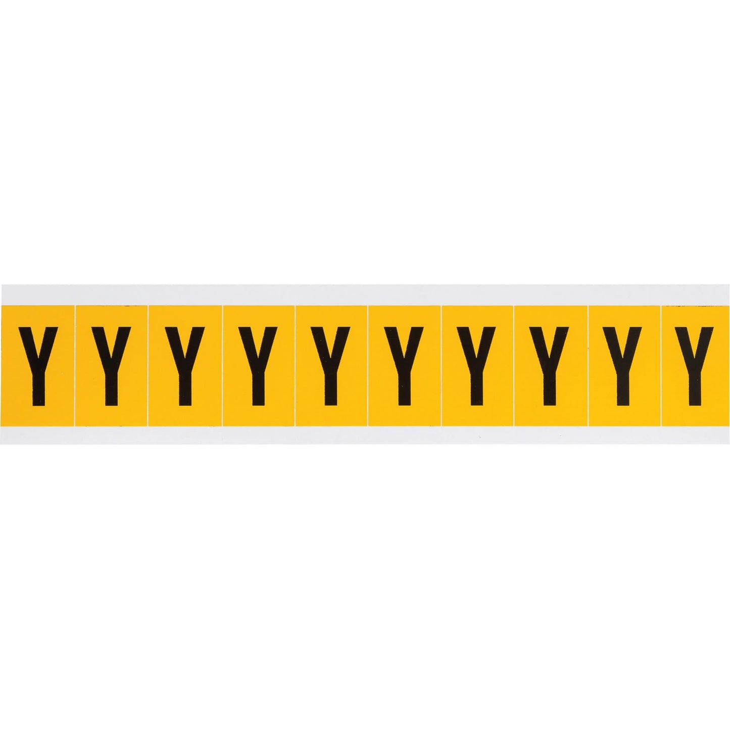 Individual Number & Letter Labels, Y, 1" H, Black on Yellow