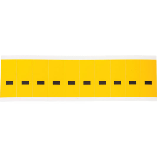 Individual Number & Letter Labels, Dash (-), 2" H, Black on Yellow