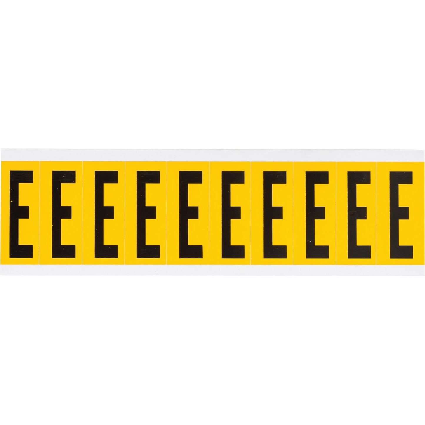 Individual Number and Letter Labels, E, 2" H, Black on Yellow