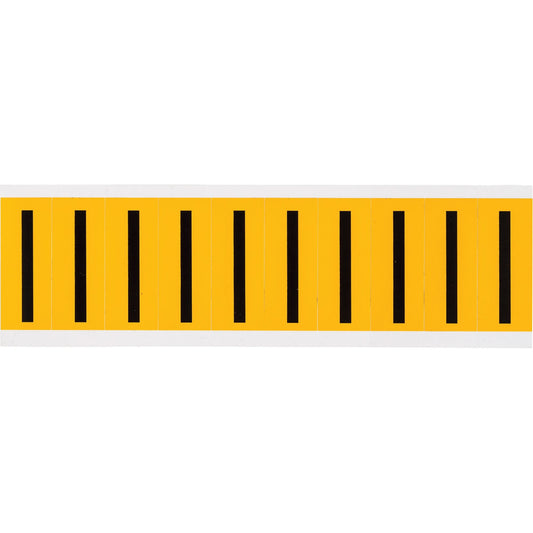 Individual Number and Letter Labels, I, 2" H, Black on Yellow