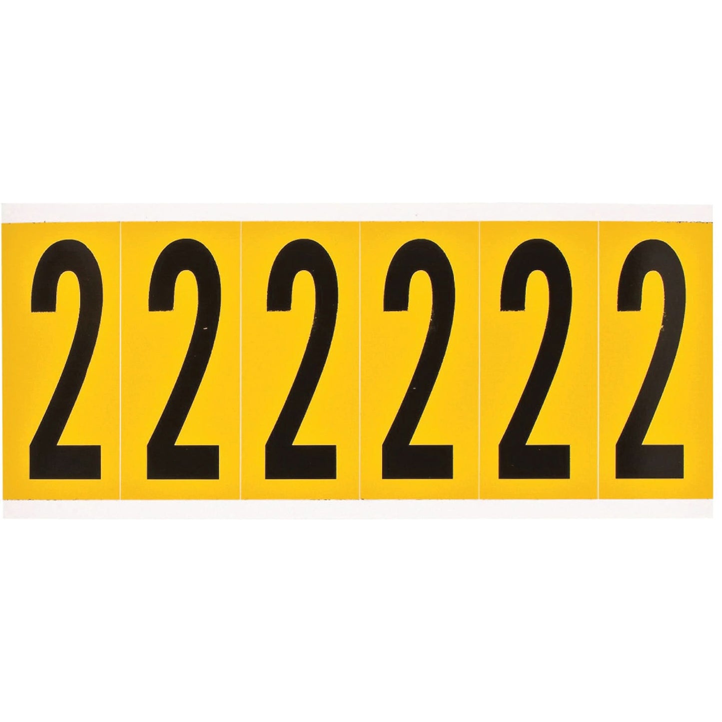 Individual Number and Letter Labels, 2, 3" H, Black on Yellow